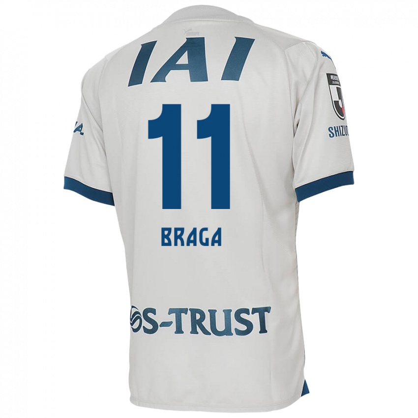 Niño Camiseta Lucas Braga #11 Blanco Azul 2ª Equipación 2024/25 La Camisa México