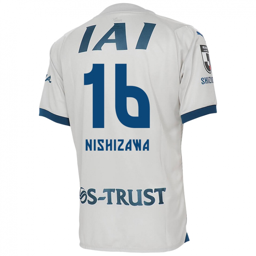 Niño Camiseta Kenta Nishizawa #16 Blanco Azul 2ª Equipación 2024/25 La Camisa México