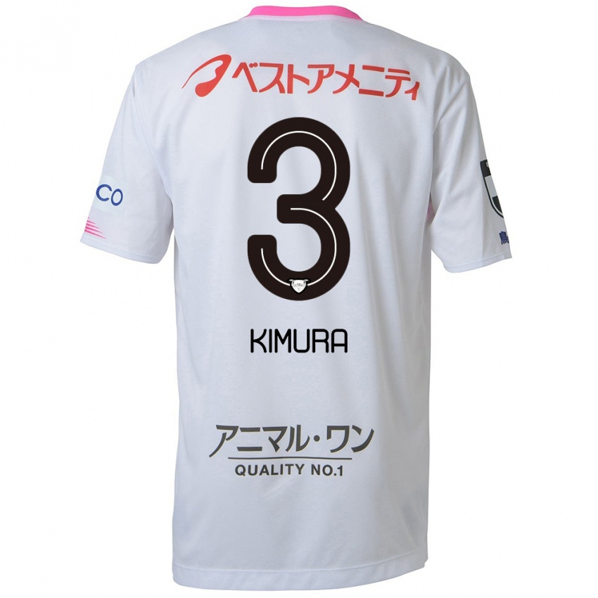 Niño Camiseta Seiji Kimura #3 Blanco Azul Rosa 2ª Equipación 2024/25 La Camisa México