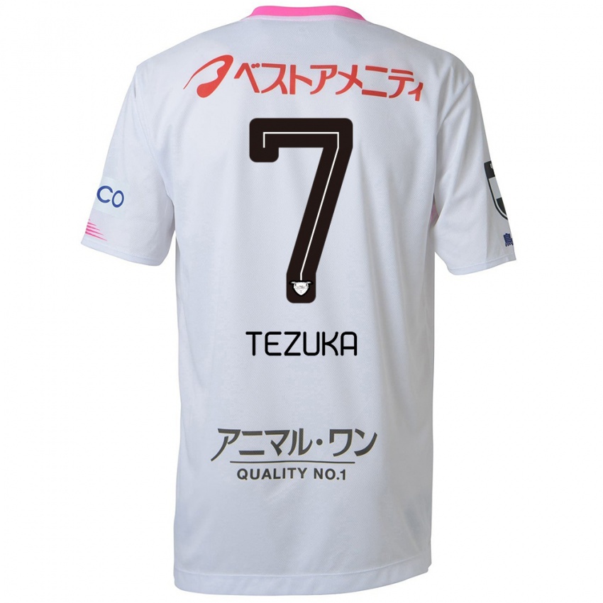 Niño Camiseta Kohei Tezuka #7 Blanco Azul Rosa 2ª Equipación 2024/25 La Camisa México