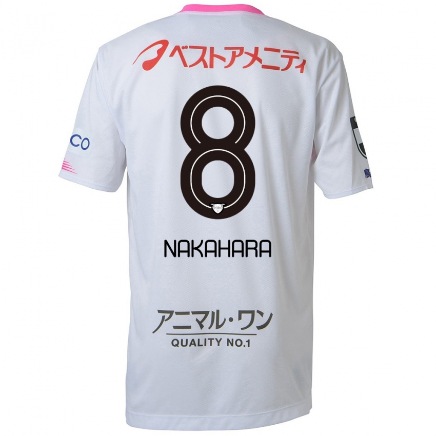 Niño Camiseta Hikaru Nakahara #8 Blanco Azul Rosa 2ª Equipación 2024/25 La Camisa México