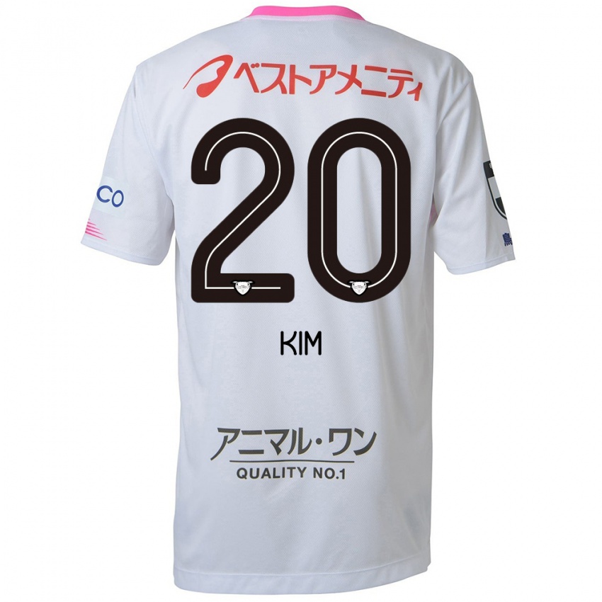 Niño Camiseta Tae-Hyeon Kim #20 Blanco Azul Rosa 2ª Equipación 2024/25 La Camisa México