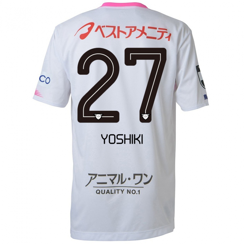 Niño Camiseta Yoshiki Narahara #27 Blanco Azul Rosa 2ª Equipación 2024/25 La Camisa México