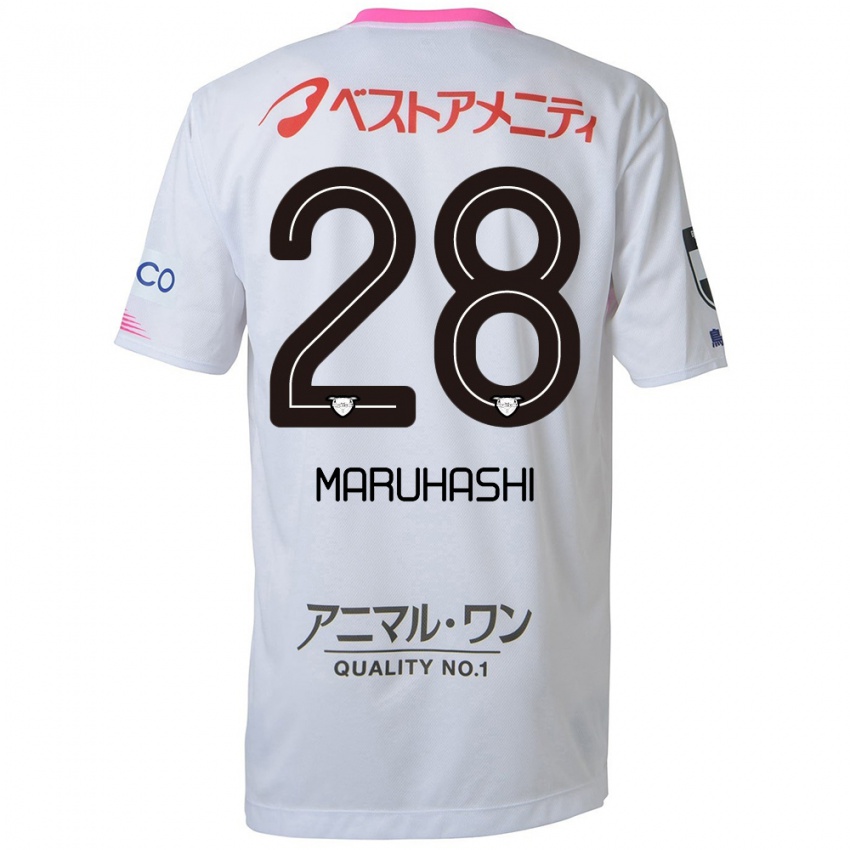 Niño Camiseta Yusuke Maruhashi #28 Blanco Azul Rosa 2ª Equipación 2024/25 La Camisa México