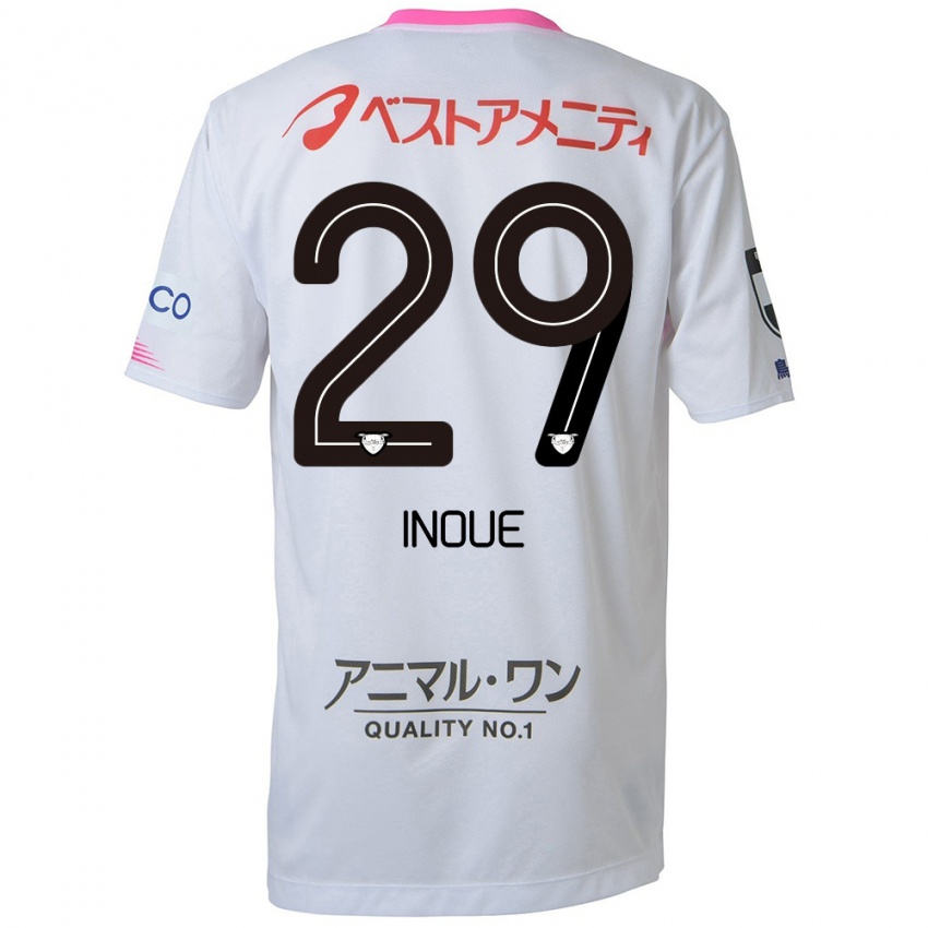 Niño Camiseta Taisei Inoue #29 Blanco Azul Rosa 2ª Equipación 2024/25 La Camisa México