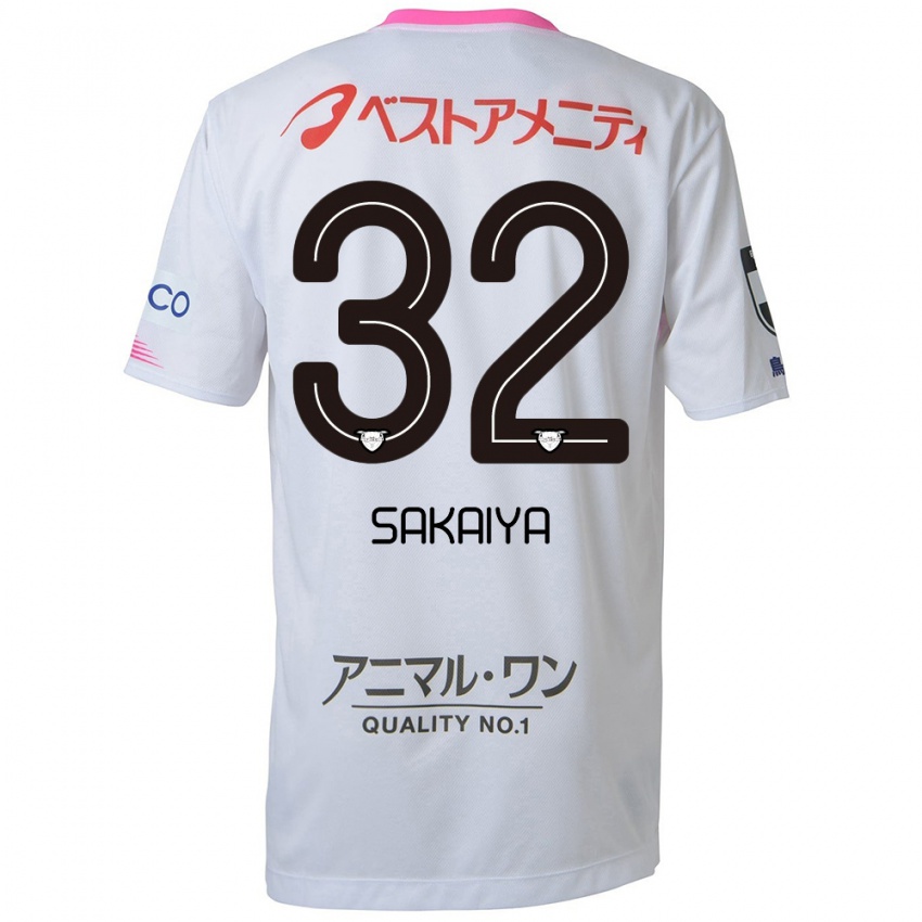 Niño Camiseta Keisuke Sakaiya #32 Blanco Azul Rosa 2ª Equipación 2024/25 La Camisa México