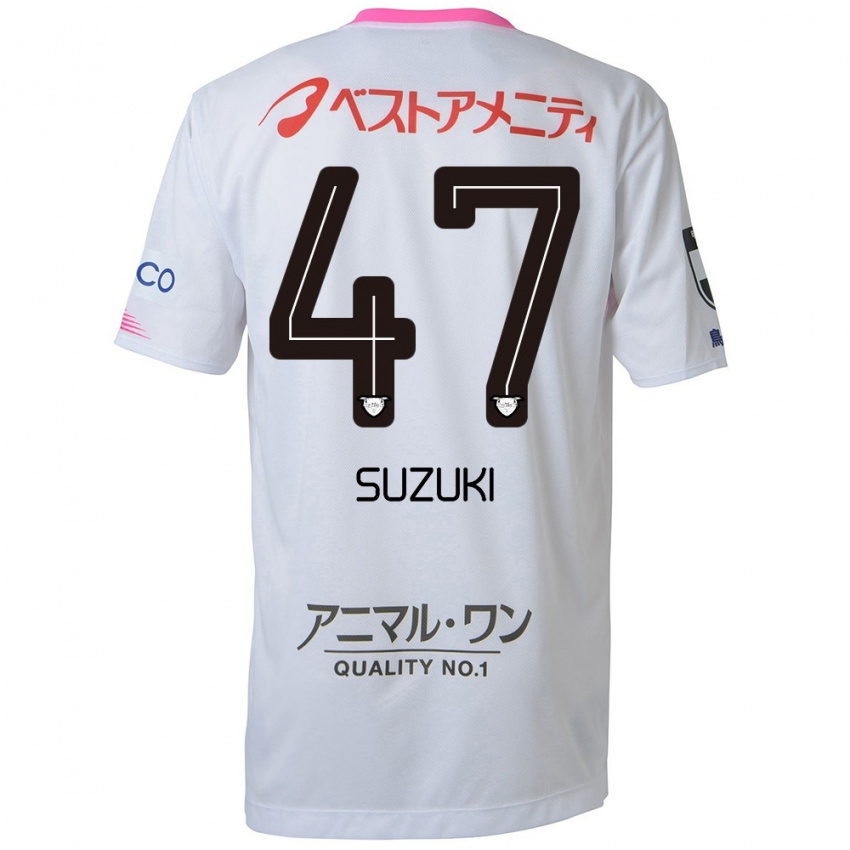 Niño Camiseta Daichi Suzuki #47 Blanco Azul Rosa 2ª Equipación 2024/25 La Camisa México