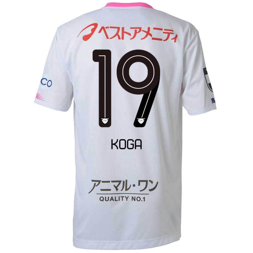 Niño Camiseta Ryoma Koga #19 Blanco Azul Rosa 2ª Equipación 2024/25 La Camisa México