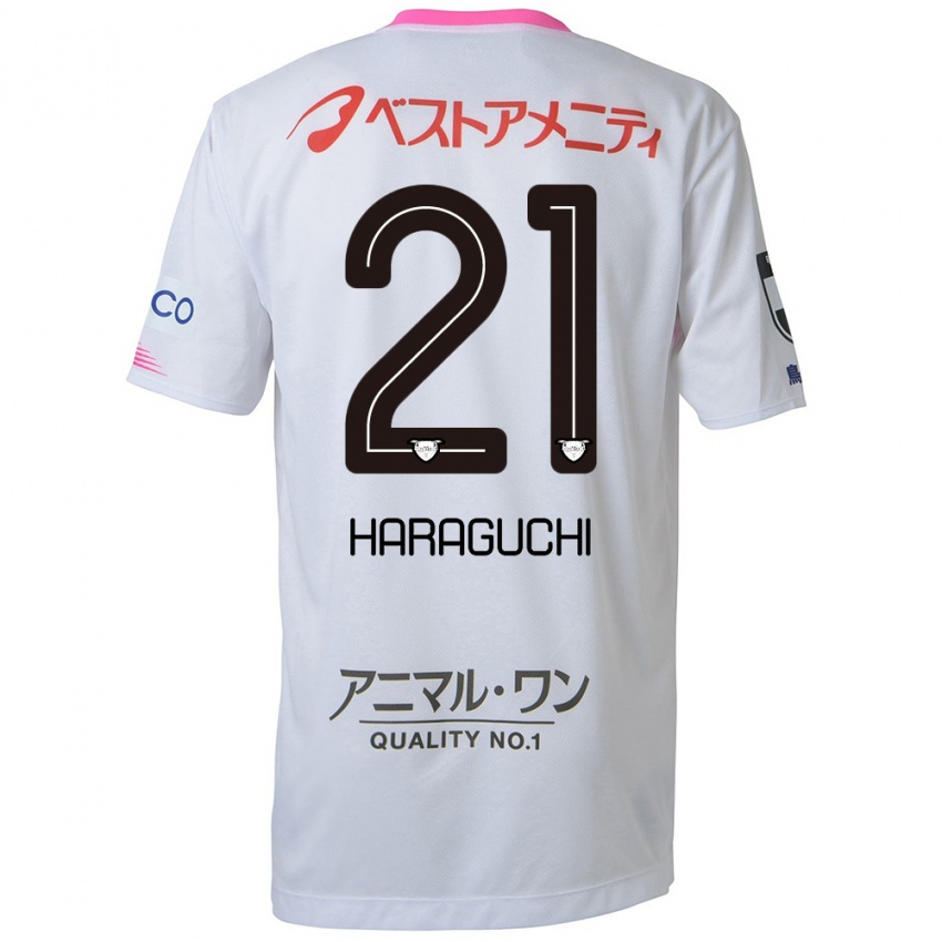 Niño Camiseta Konosuke Haraguchi #21 Blanco Azul Rosa 2ª Equipación 2024/25 La Camisa México