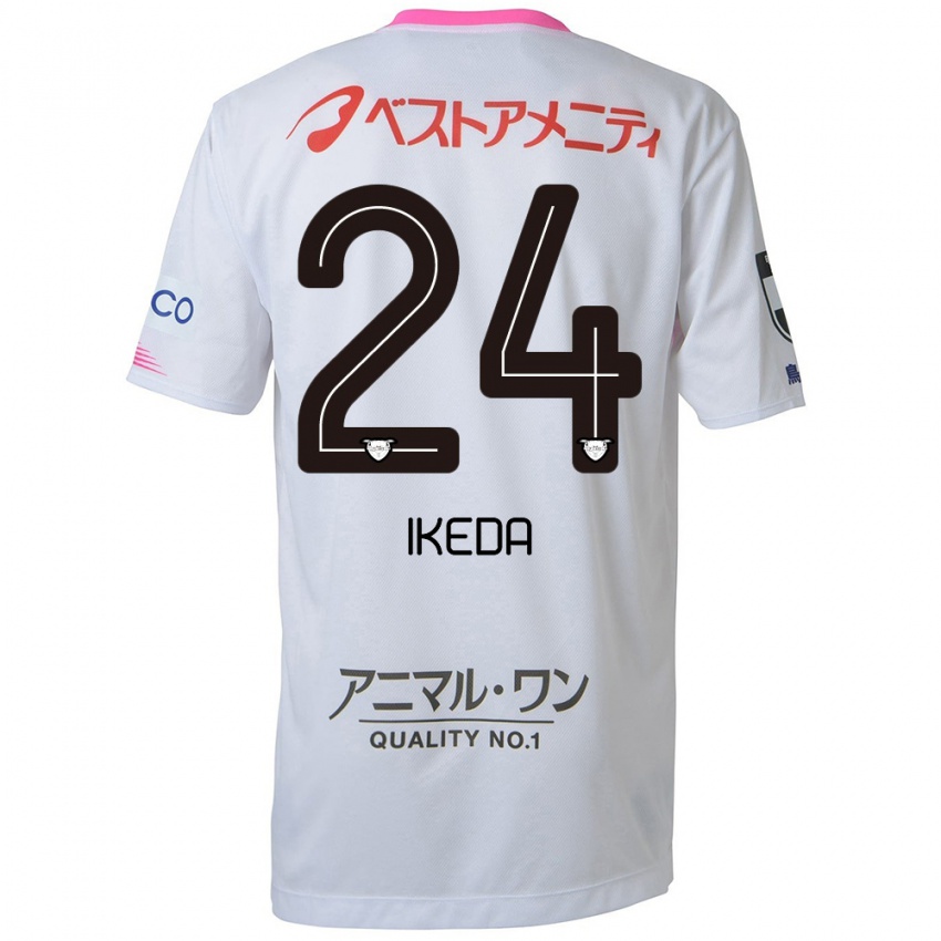 Niño Camiseta Tokia Ikeda #24 Blanco Azul Rosa 2ª Equipación 2024/25 La Camisa México