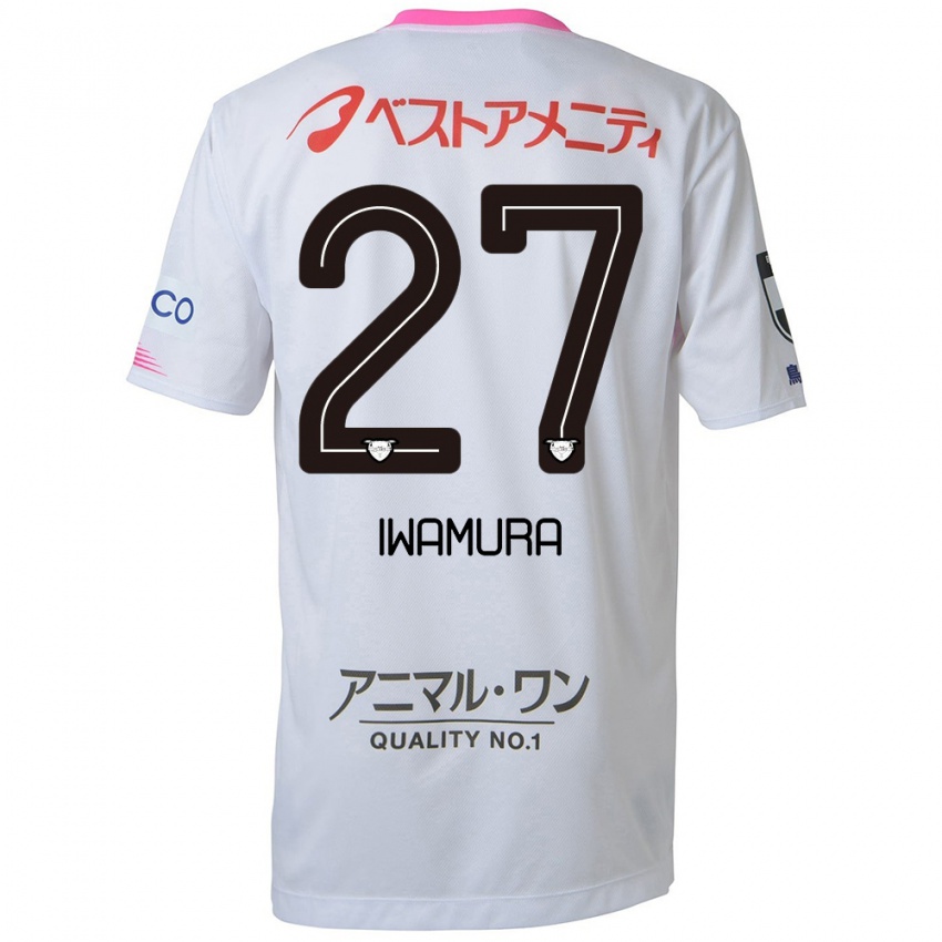 Niño Camiseta Junnosuke Iwamura #27 Blanco Azul Rosa 2ª Equipación 2024/25 La Camisa México