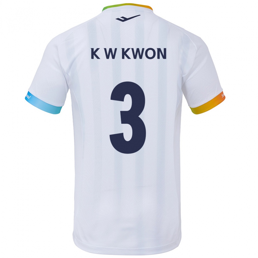 Niño Camiseta Wan-Kyu Kwon #3 Blanco Azul 2ª Equipación 2024/25 La Camisa México