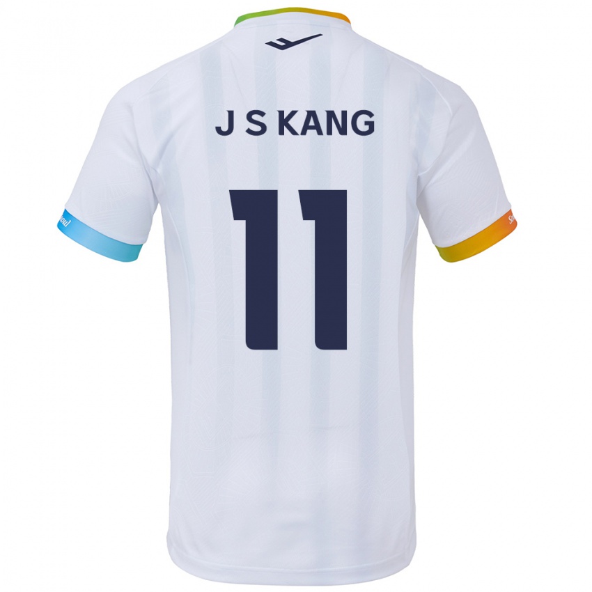 Niño Camiseta Seong-Jin Kang #11 Blanco Azul 2ª Equipación 2024/25 La Camisa México