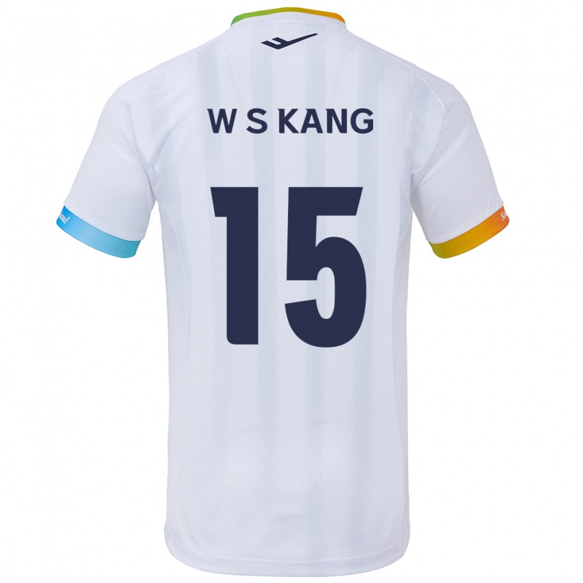 Niño Camiseta Sang-Woo Kang #15 Blanco Azul 2ª Equipación 2024/25 La Camisa México