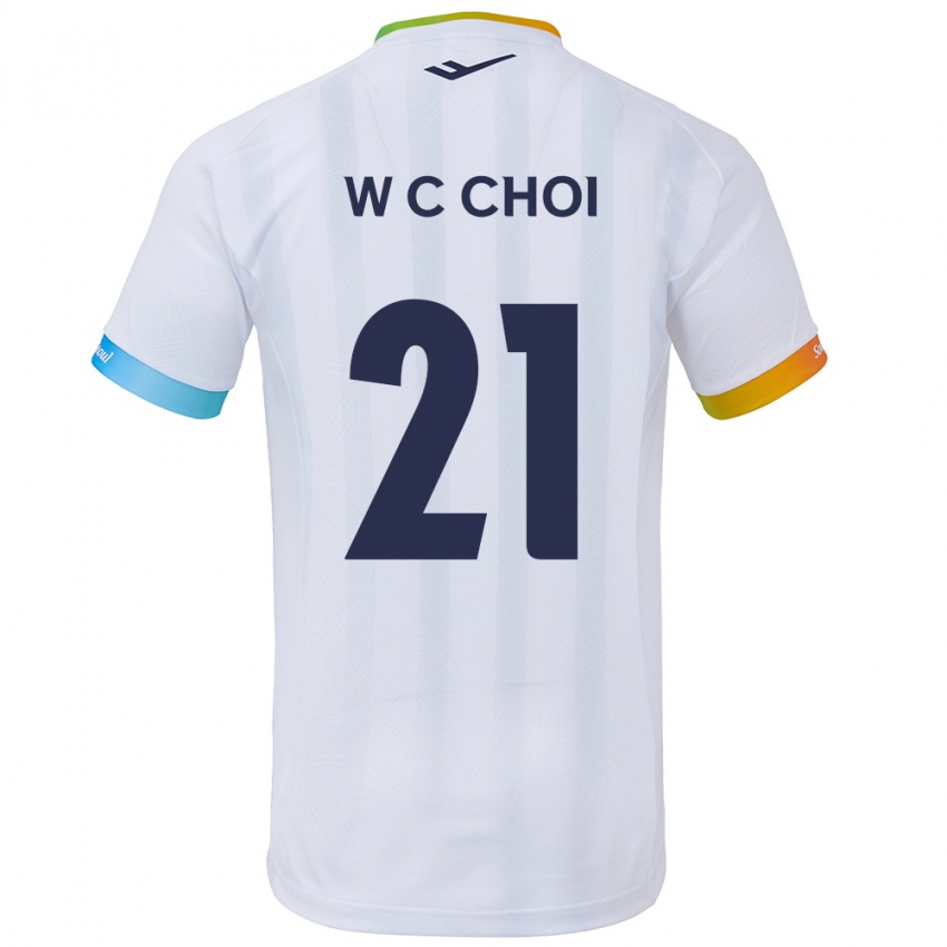 Niño Camiseta Cheol-Won Choi #21 Blanco Azul 2ª Equipación 2024/25 La Camisa México