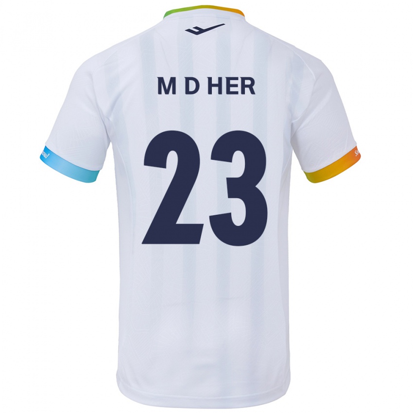 Niño Camiseta Dong-Min Her #23 Blanco Azul 2ª Equipación 2024/25 La Camisa México