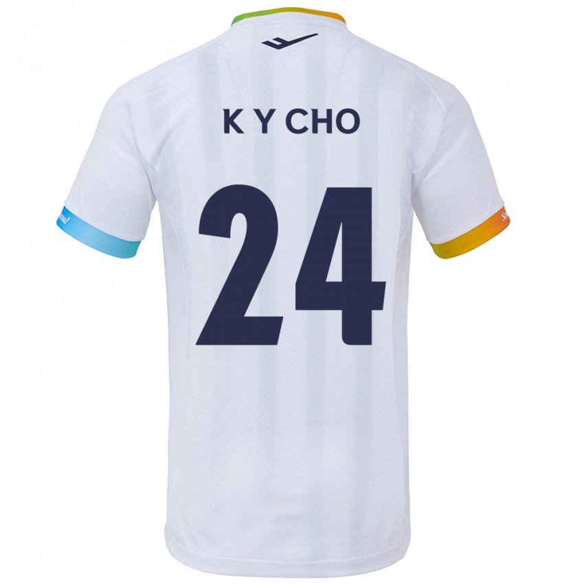 Niño Camiseta Young-Kwang Cho #24 Blanco Azul 2ª Equipación 2024/25 La Camisa México