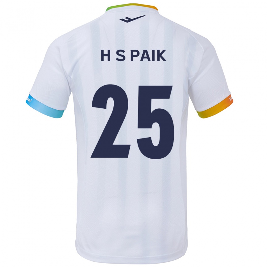 Niño Camiseta Sang-Hoon Paik #25 Blanco Azul 2ª Equipación 2024/25 La Camisa México