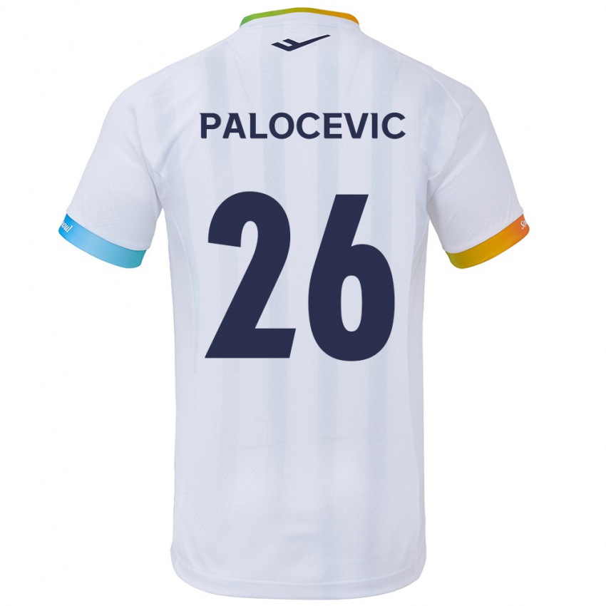 Niño Camiseta Aleksandar Palocevic #26 Blanco Azul 2ª Equipación 2024/25 La Camisa México