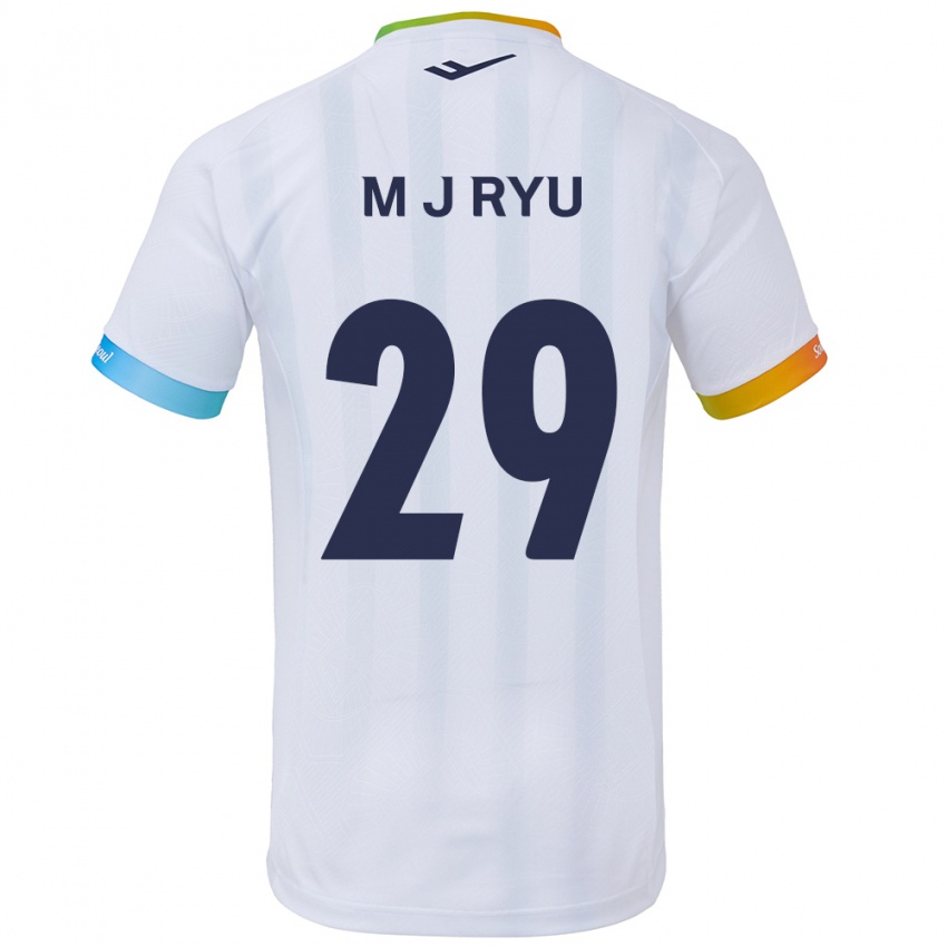 Niño Camiseta Jae-Moon Ryu #29 Blanco Azul 2ª Equipación 2024/25 La Camisa México