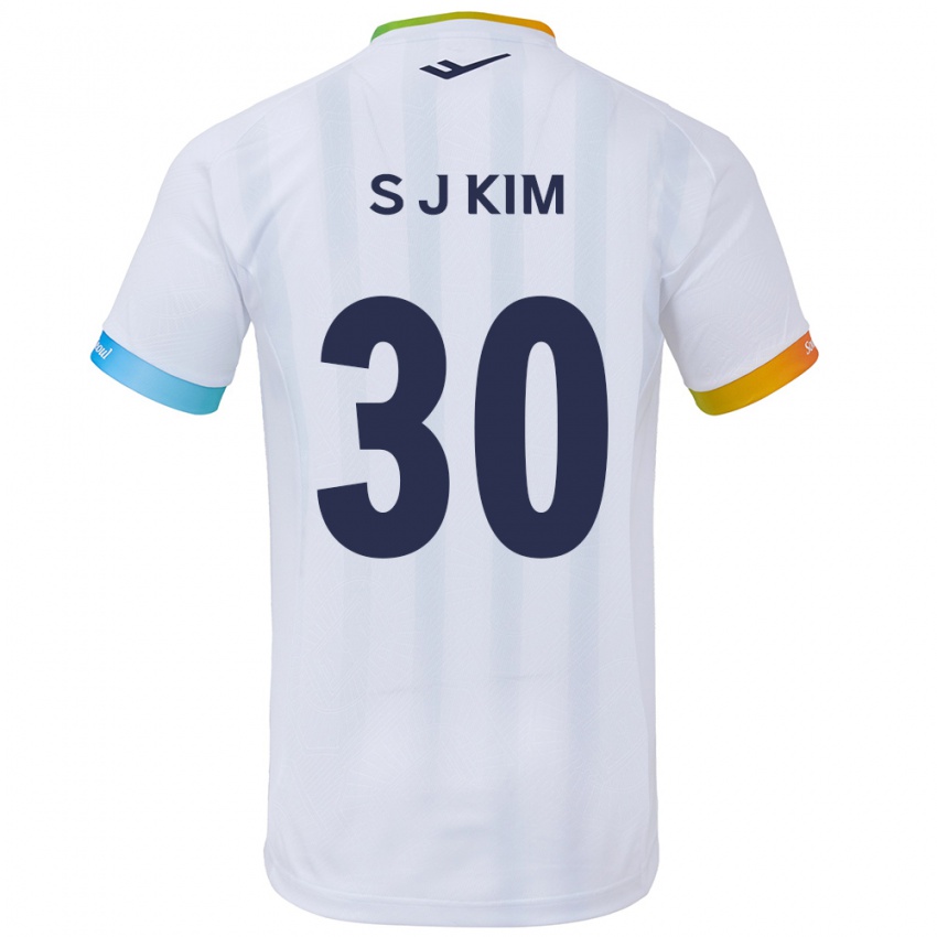 Niño Camiseta Ju-Sung Kim #30 Blanco Azul 2ª Equipación 2024/25 La Camisa México