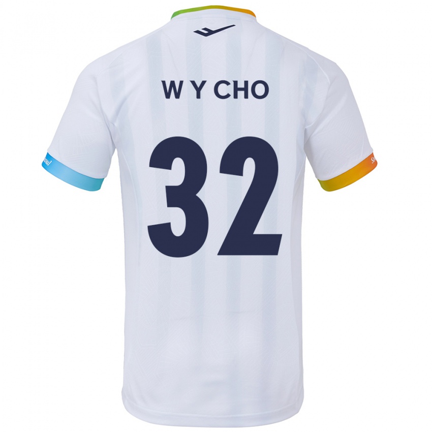 Niño Camiseta Young-Wook Cho #32 Blanco Azul 2ª Equipación 2024/25 La Camisa México