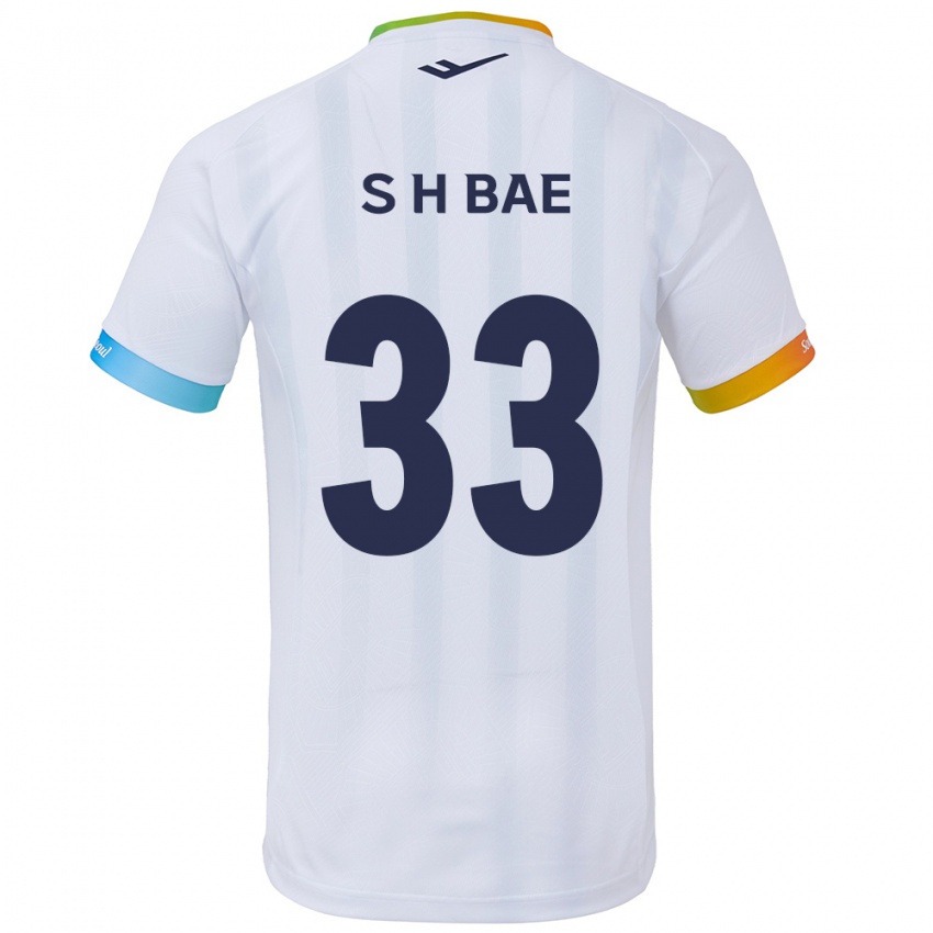 Niño Camiseta Hyun-Seo Bae #33 Blanco Azul 2ª Equipación 2024/25 La Camisa México