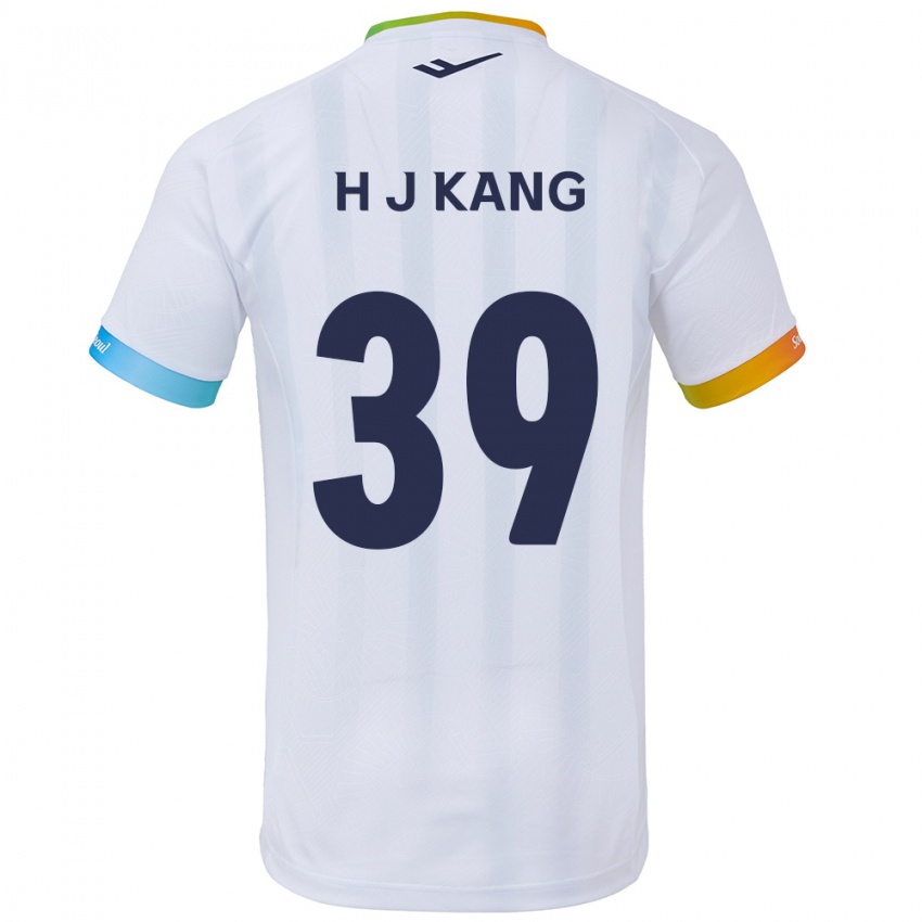 Niño Camiseta Ju-Hyeok Kang #39 Blanco Azul 2ª Equipación 2024/25 La Camisa México