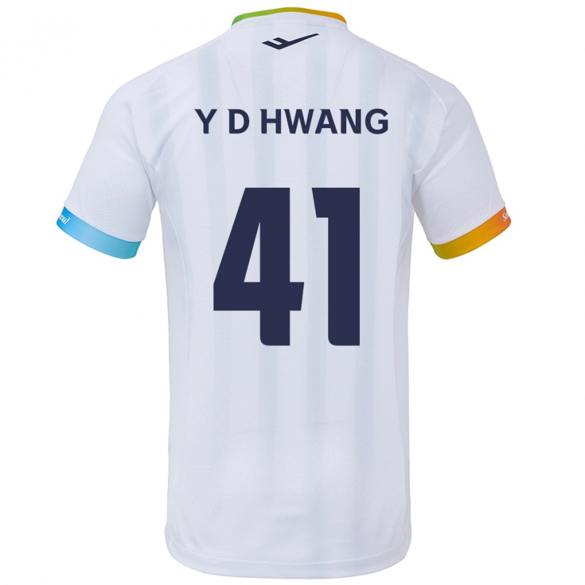 Niño Camiseta Do-Yoon Hwang #41 Blanco Azul 2ª Equipación 2024/25 La Camisa México