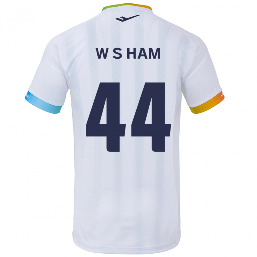 Niño Camiseta Sun-Woo Ham #44 Blanco Azul 2ª Equipación 2024/25 La Camisa México