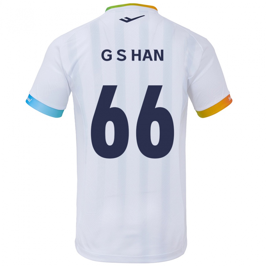 Niño Camiseta Seung-Gyu Han #66 Blanco Azul 2ª Equipación 2024/25 La Camisa México