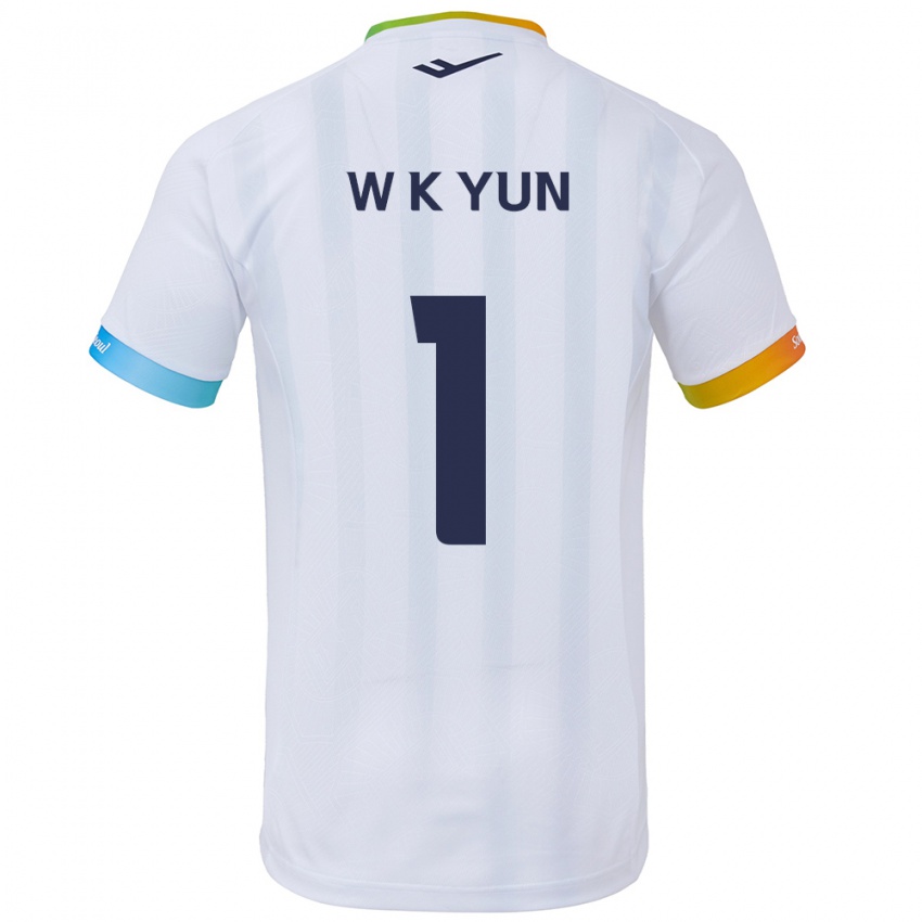 Niño Camiseta Ki-Wook Yun #1 Blanco Azul 2ª Equipación 2024/25 La Camisa México