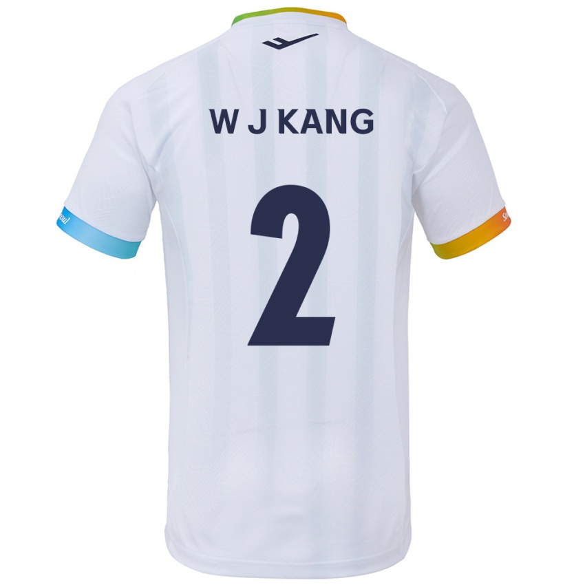 Niño Camiseta Jae-Won Kang #2 Blanco Azul 2ª Equipación 2024/25 La Camisa México