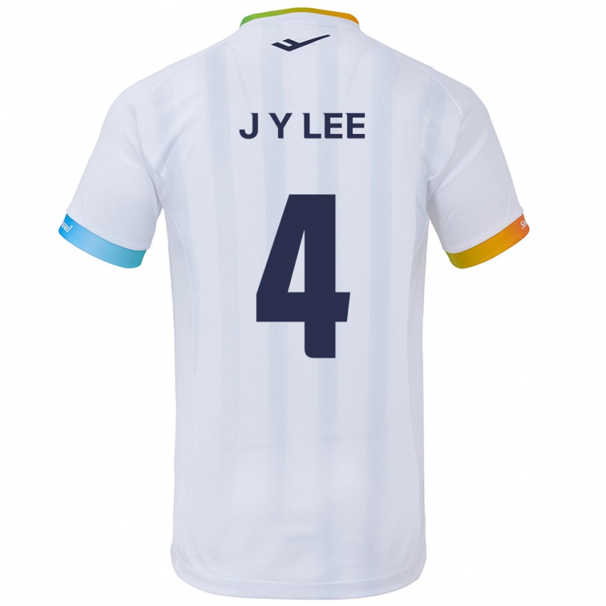 Niño Camiseta Young-Jun Lee #4 Blanco Azul 2ª Equipación 2024/25 La Camisa México