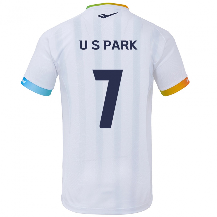 Niño Camiseta Sun-Uk Park #7 Blanco Azul 2ª Equipación 2024/25 La Camisa México