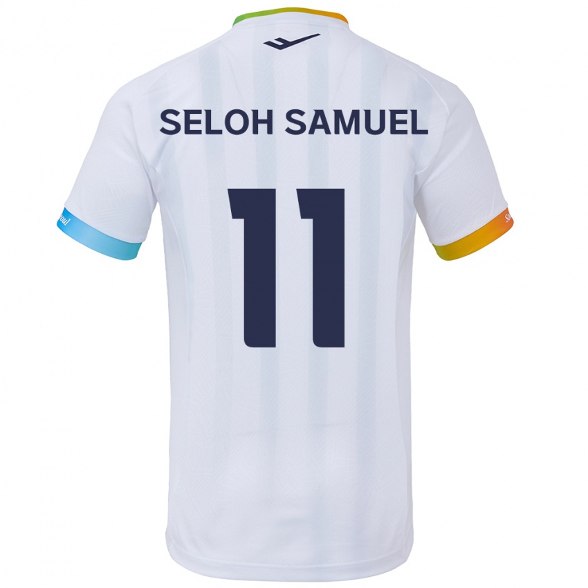 Niño Camiseta Gbato Seloh Samuel #11 Blanco Azul 2ª Equipación 2024/25 La Camisa México