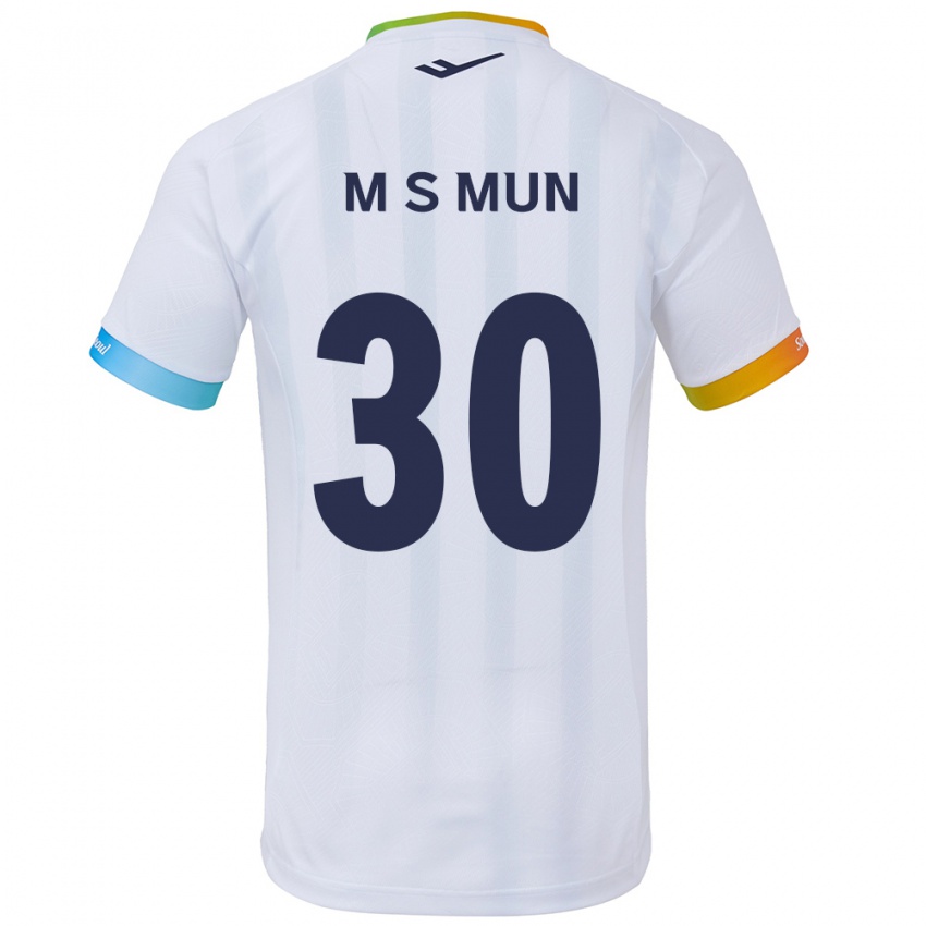 Niño Camiseta Seong-Min Mun #30 Blanco Azul 2ª Equipación 2024/25 La Camisa México