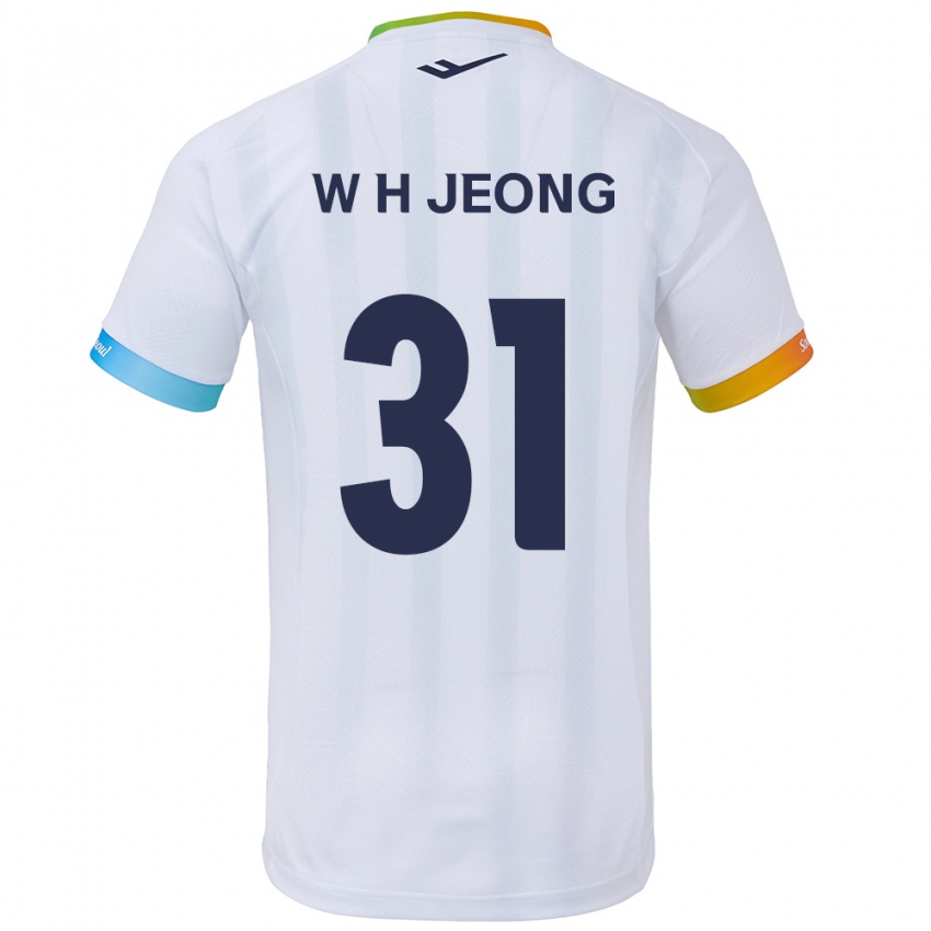 Niño Camiseta Hyun-Woong Jeong #31 Blanco Azul 2ª Equipación 2024/25 La Camisa México