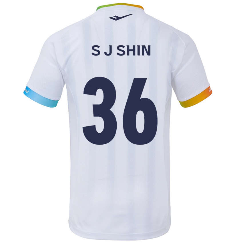 Niño Camiseta Ji-Seop Shin #36 Blanco Azul 2ª Equipación 2024/25 La Camisa México