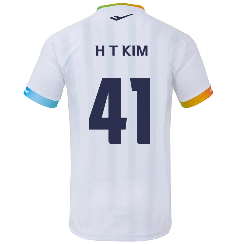 Niño Camiseta Tae-Ho Kim #41 Blanco Azul 2ª Equipación 2024/25 La Camisa México