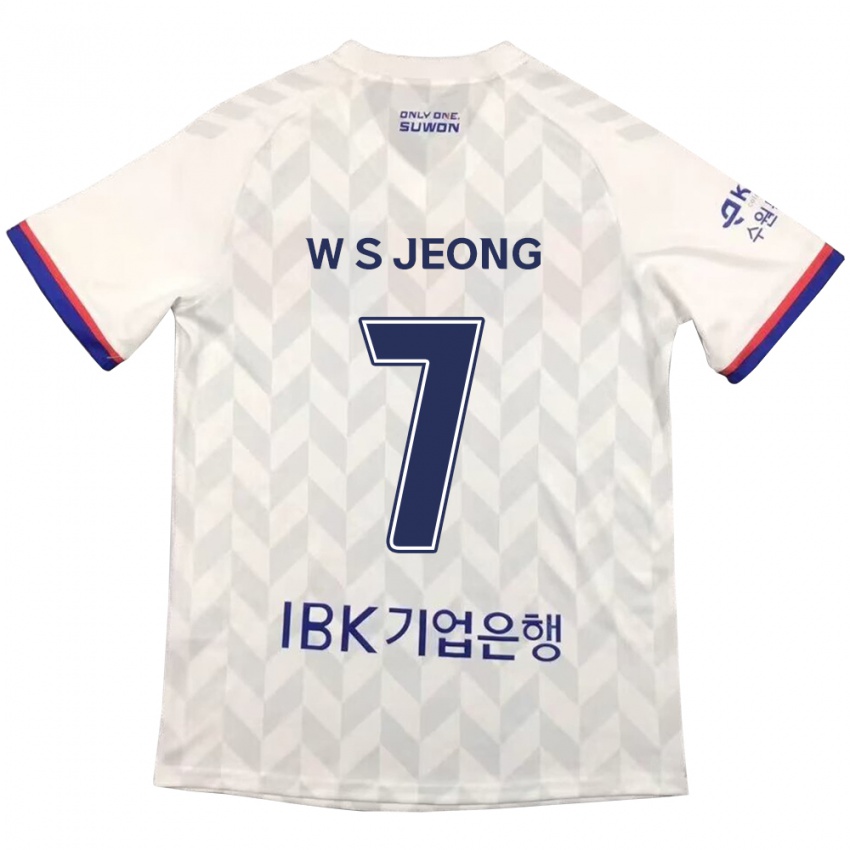 Niño Camiseta Seung-Won Jeong #7 Blanco Azul 2ª Equipación 2024/25 La Camisa México