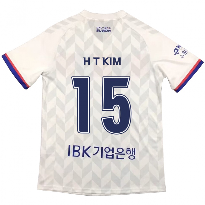 Niño Camiseta Tae-Han Kim #15 Blanco Azul 2ª Equipación 2024/25 La Camisa México