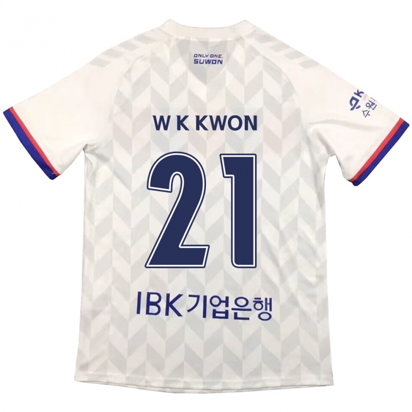 Niño Camiseta Kyung-Won Kwon #21 Blanco Azul 2ª Equipación 2024/25 La Camisa México