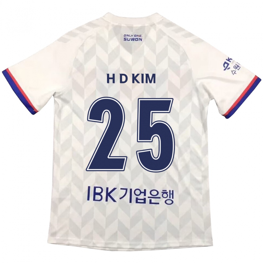 Niño Camiseta Dae-Hyun Kim #25 Blanco Azul 2ª Equipación 2024/25 La Camisa México