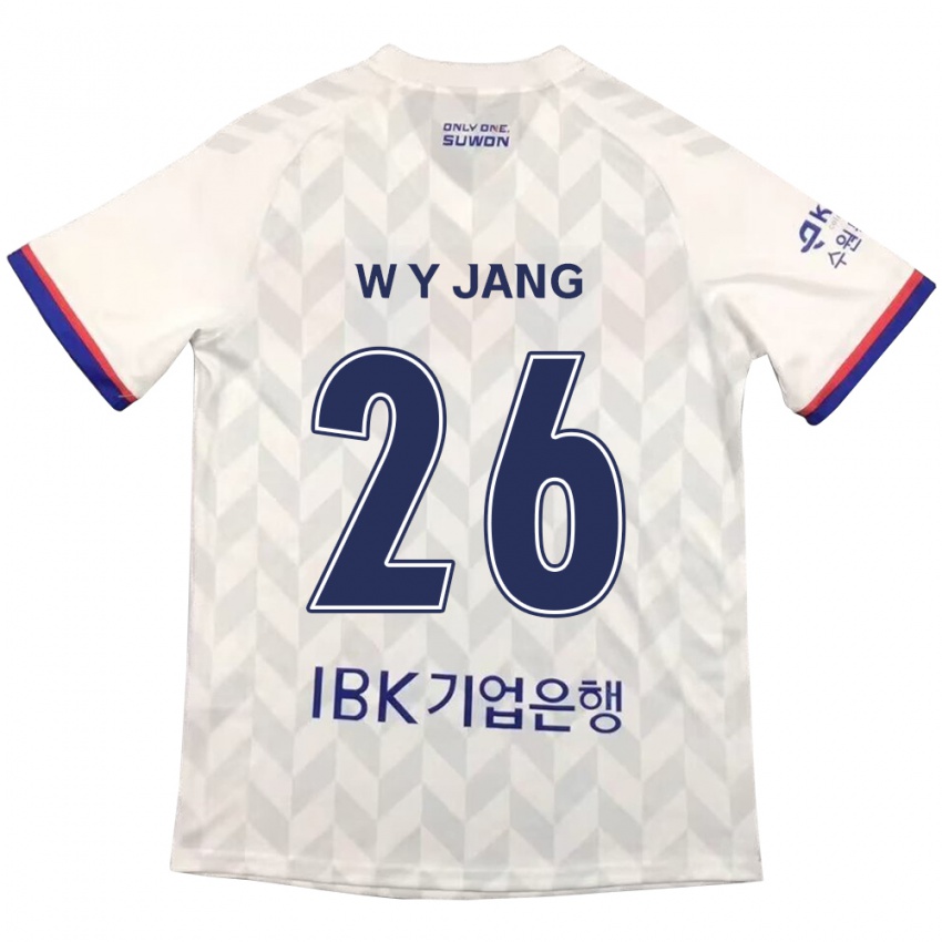 Niño Camiseta Young-Woo Jang #26 Blanco Azul 2ª Equipación 2024/25 La Camisa México