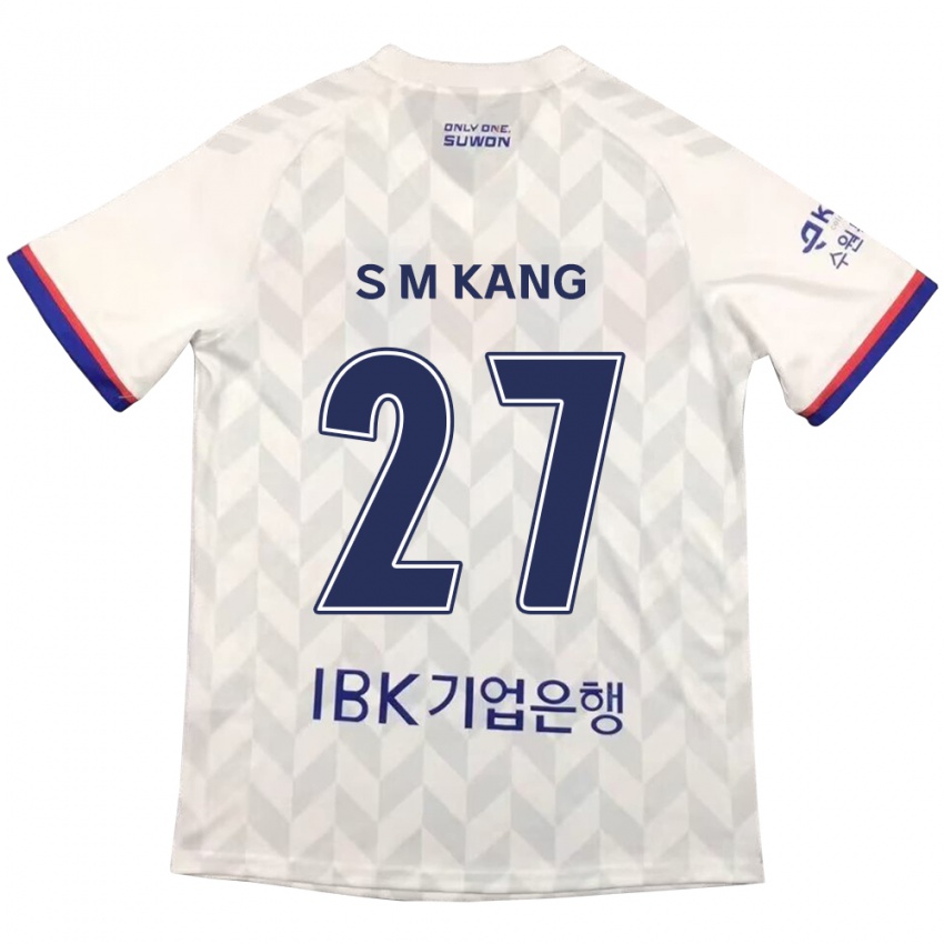 Niño Camiseta Min-Sung Kang #27 Blanco Azul 2ª Equipación 2024/25 La Camisa México