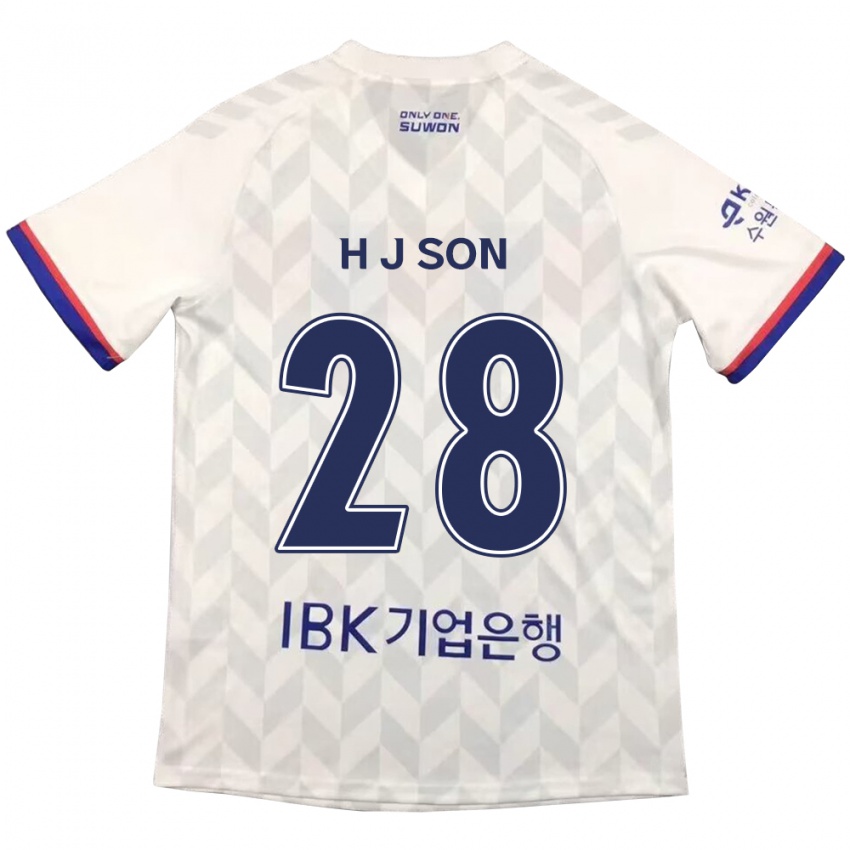 Niño Camiseta Jun-Ho Son #28 Blanco Azul 2ª Equipación 2024/25 La Camisa México