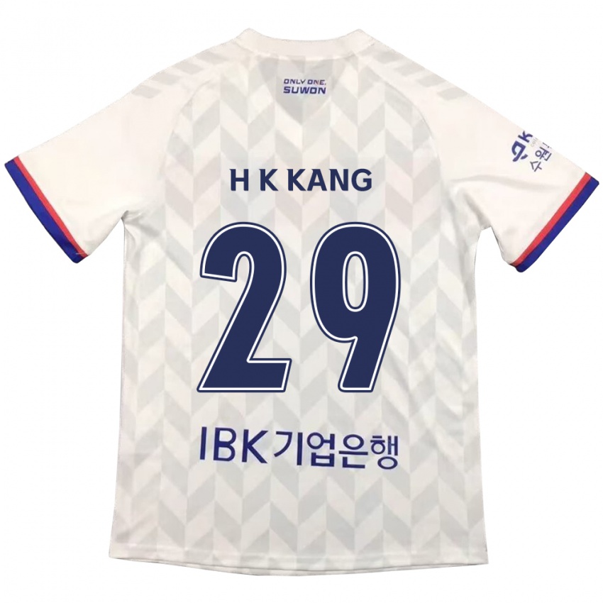 Niño Camiseta Kyo-Hun Kang #29 Blanco Azul 2ª Equipación 2024/25 La Camisa México