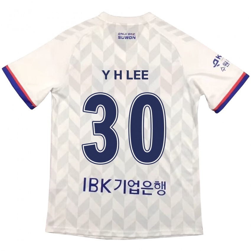 Niño Camiseta Hyeon-Yong Lee #30 Blanco Azul 2ª Equipación 2024/25 La Camisa México