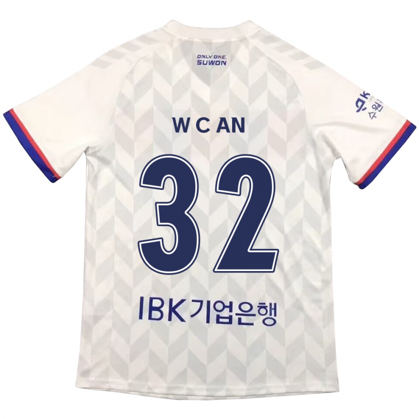 Niño Camiseta Chi-Woo An #32 Blanco Azul 2ª Equipación 2024/25 La Camisa México